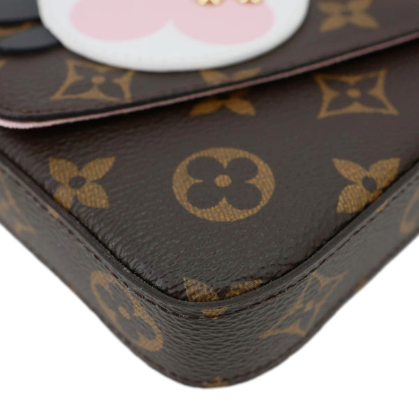 LOUIS VUITTON Felicie Pochette Lovely Birds Monogram Canvas Crossbody Bag Brown