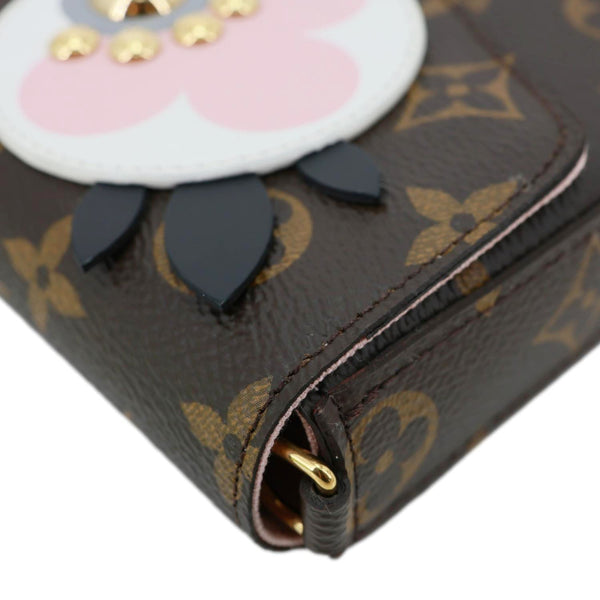 LOUIS VUITTON Felicie Pochette Lovely Birds Monogram Canvas Crossbody Bag Brown