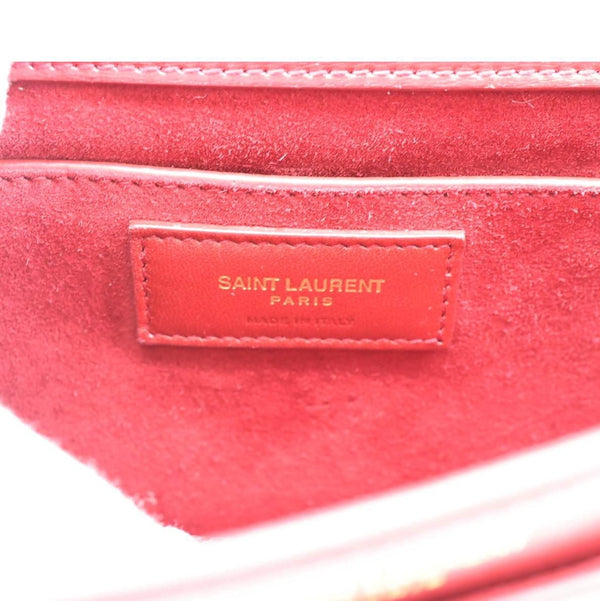 YVES SAINT LAURENT Monogram Sunset Leather Satchel Crossbody Bag Red