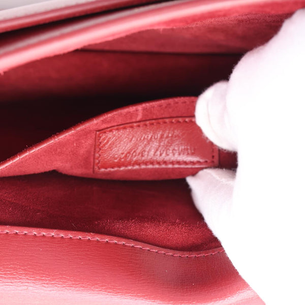 YVES SAINT LAURENT Monogram Sunset Leather Satchel Crossbody Bag Red