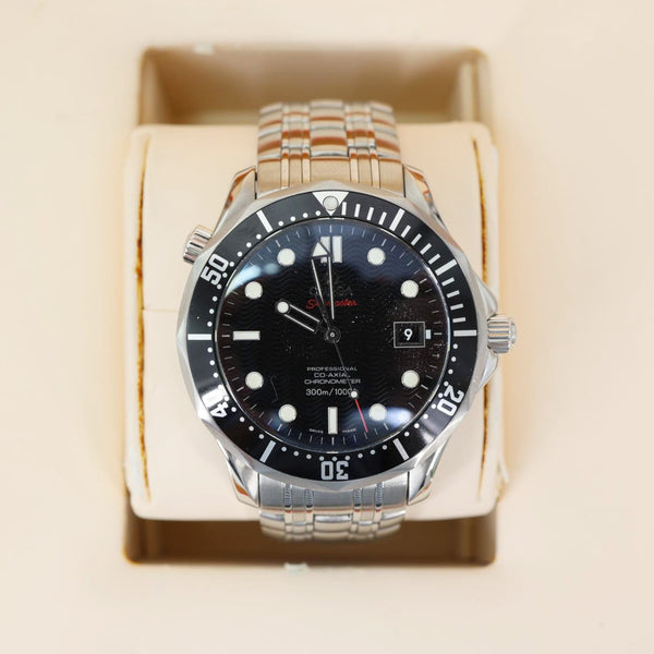 Omega Seamaster Diver Cal.2500 Co-Axial Chronometer SS Watch Black Dial 41MM