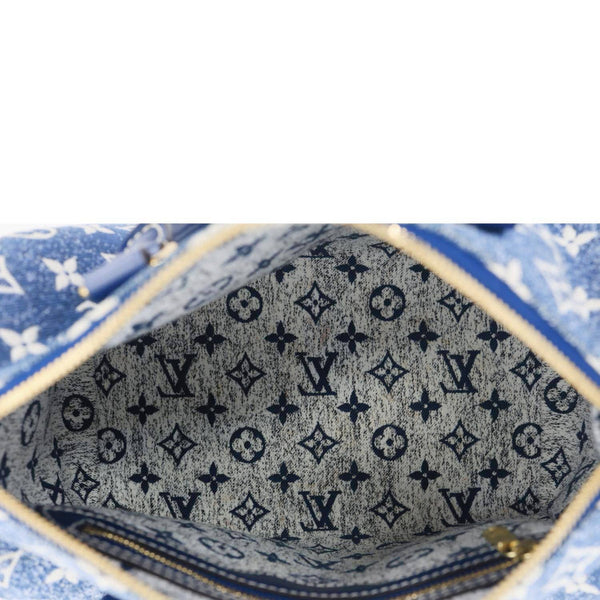 LOUIS VUITTON Speedy 25 Bandouliere Monogram Jacquard Denim Shoulder Bag Blue