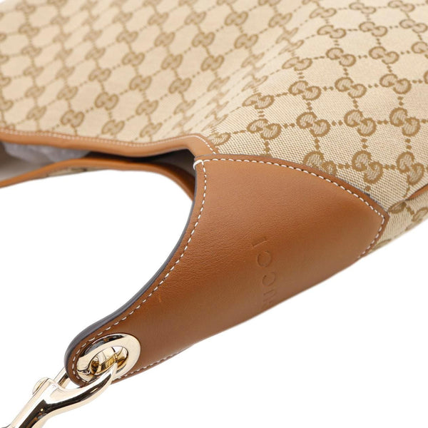 GUCCI B Large GG Supreme Canvas Shoulder Bag Beige 815924