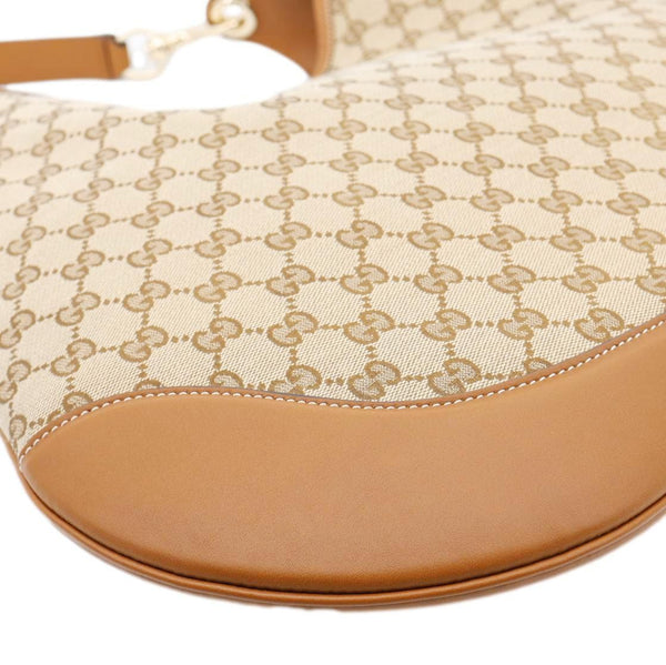 GUCCI B Large GG Supreme Canvas Shoulder Bag Beige 815924