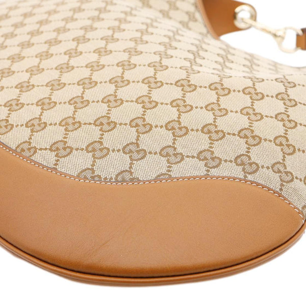 GUCCI B Large GG Supreme Canvas Shoulder Bag Beige 815924