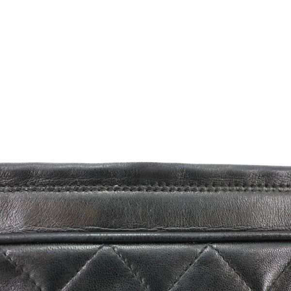 CHANEL CC Tassel Vintage Lambskin Quilted Leather Camera Bag Black