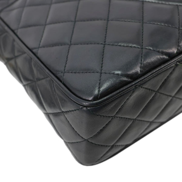 CHANEL CC Tassel Vintage Lambskin Quilted Leather Camera Bag Black
