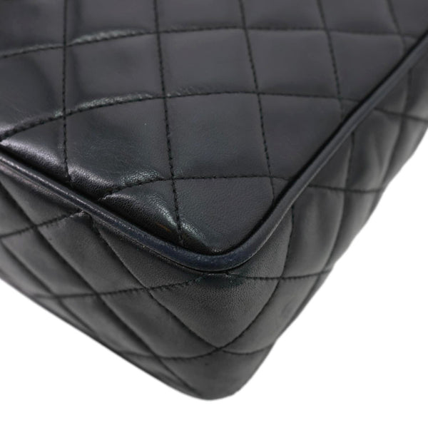 CHANEL CC Tassel Vintage Lambskin Quilted Leather Camera Bag Black