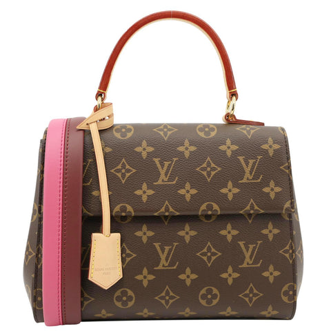 LOUIS VUITTON Cluny BB Monogram Canvas Crossbody Bag Brown