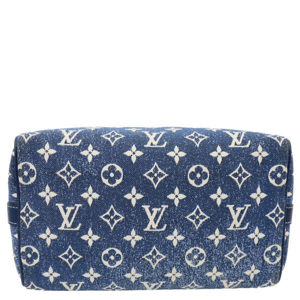 LOUIS VUITTON Speedy 25 Bandouliere Monogram Jacquard Denim Shoulder Bag Blue