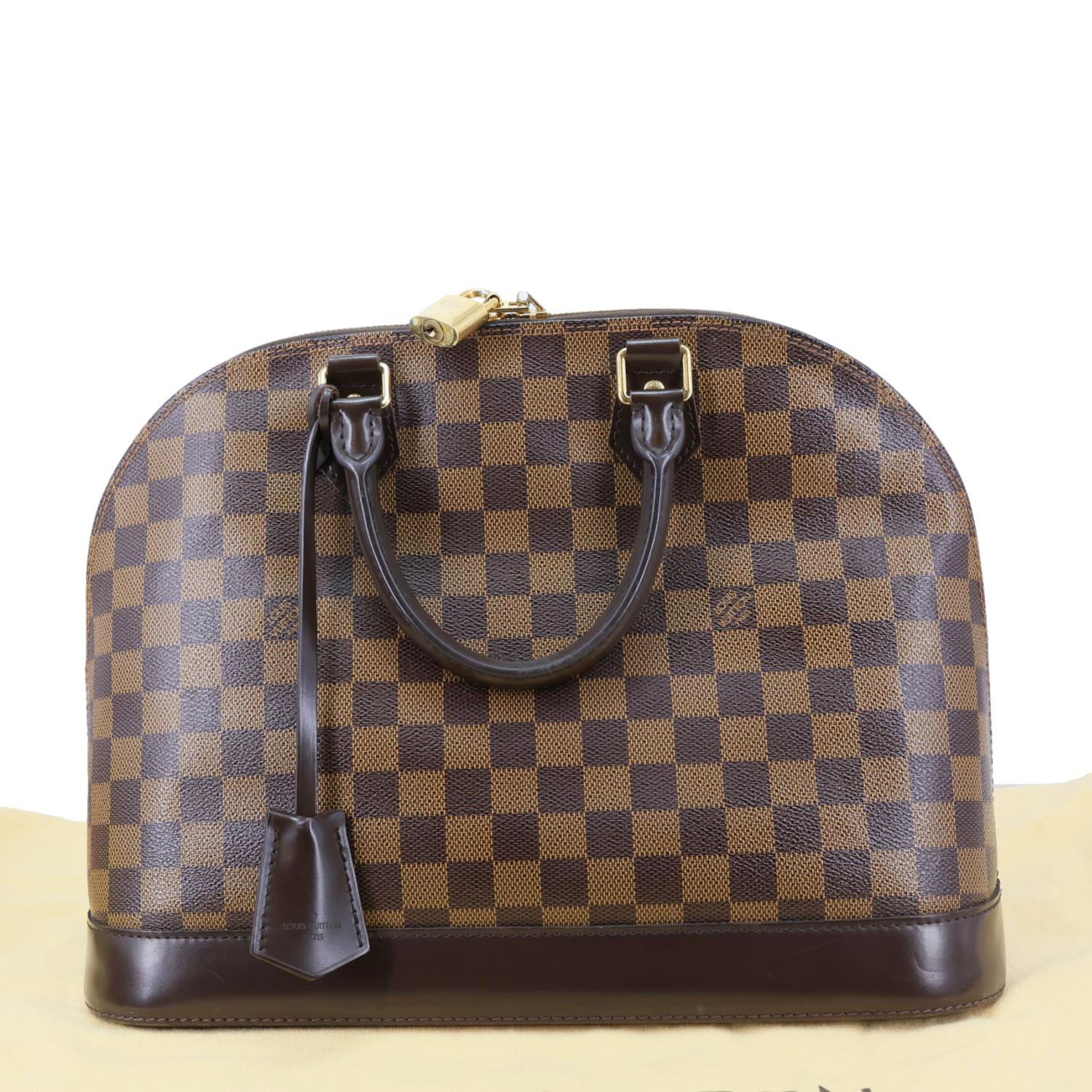 LOUIS VUITTON Alma PM Damier Ebene Satchel Bag Brown