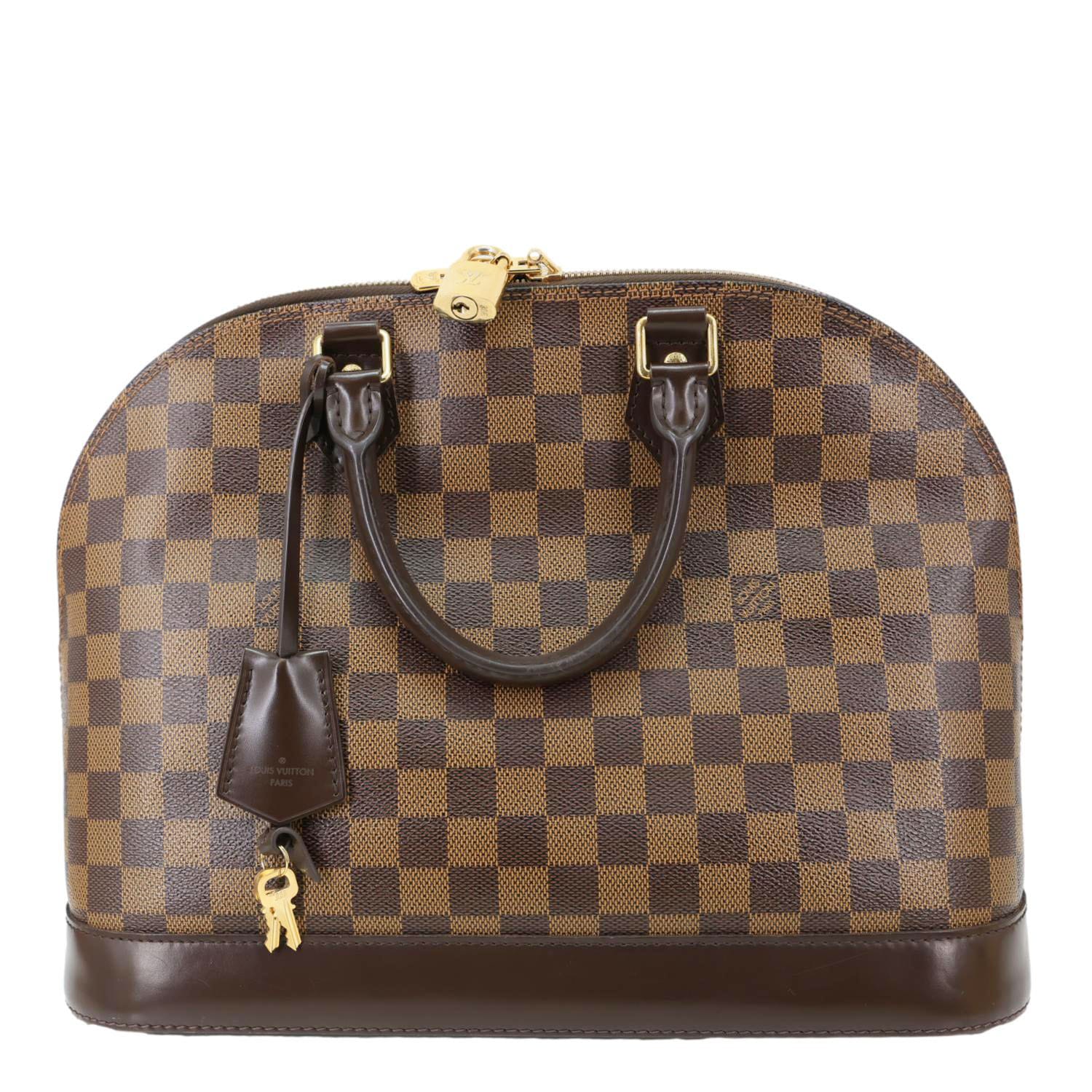 LOUIS VUITTON Alma PM Damier Ebene Satchel Bag Brown