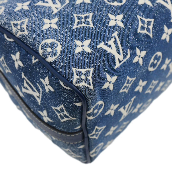 LOUIS VUITTON Speedy 25 Bandouliere Monogram Jacquard Denim Shoulder Bag Blue