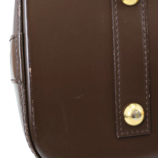 LOUIS VUITTON Alma PM Damier Ebene Satchel Bag Brown