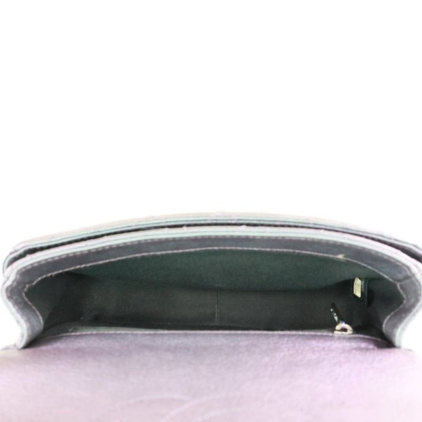 CHANEL Double Carry Waist Flap Small Iridescent Quilted Goatskin Chain Shoulder Bag Purple