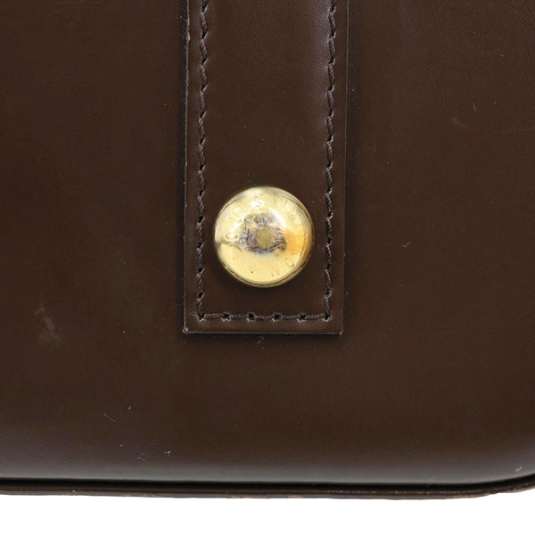 LOUIS VUITTON Alma PM Damier Ebene Satchel Bag Brown