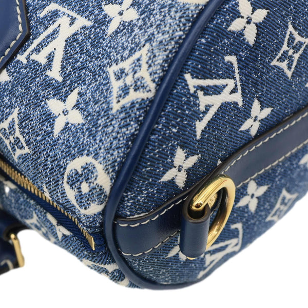 LOUIS VUITTON Speedy 25 Bandouliere Monogram Jacquard Denim Shoulder Bag Blue
