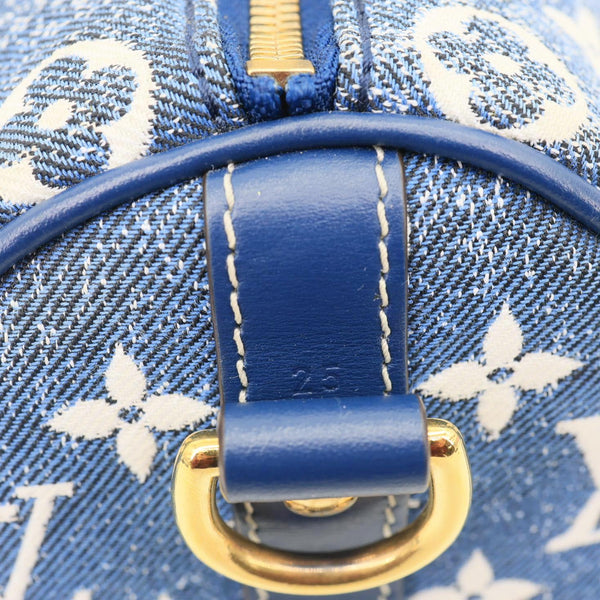 LOUIS VUITTON Speedy 25 Bandouliere Monogram Jacquard Denim Shoulder Bag Blue
