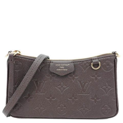 LOUIS VUITTON Easy Pouch On Strap Empreinte Leather Shoulder Bag Brown