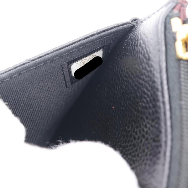 CHANEL Wallet On Chain Quilted Caviar Leather Crossbody Bag Black
