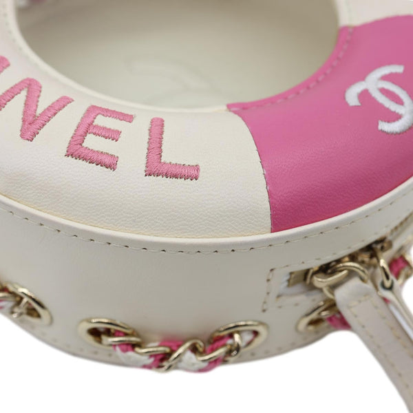 CHANEL Coco Lifesaver Leather Round Crossbody Bag Pink
