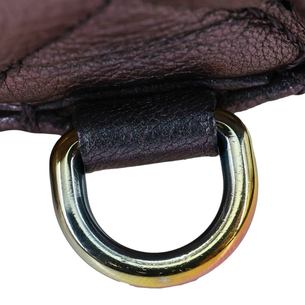 CHANEL Double Carry Waist Flap Small Iridescent Quilted Goatskin Chain Shoulder Bag Purple