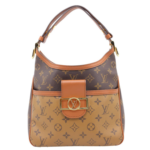 LOUIS VUITTON Dauphine Monogram Reverse Canvas Hobo Shoulder Bag Brown