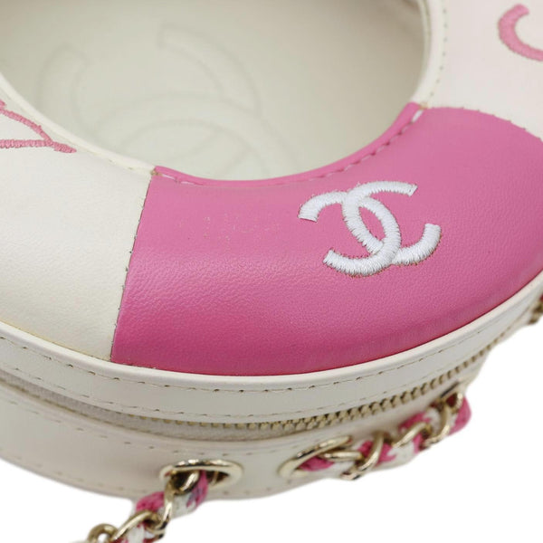 CHANEL Coco Lifesaver Leather Round Crossbody Bag Pink