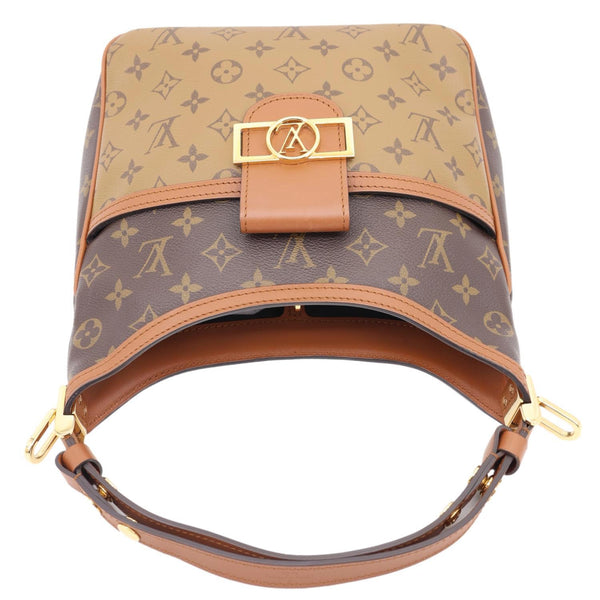 LOUIS VUITTON Dauphine Monogram Reverse Canvas Hobo Shoulder Bag Brown