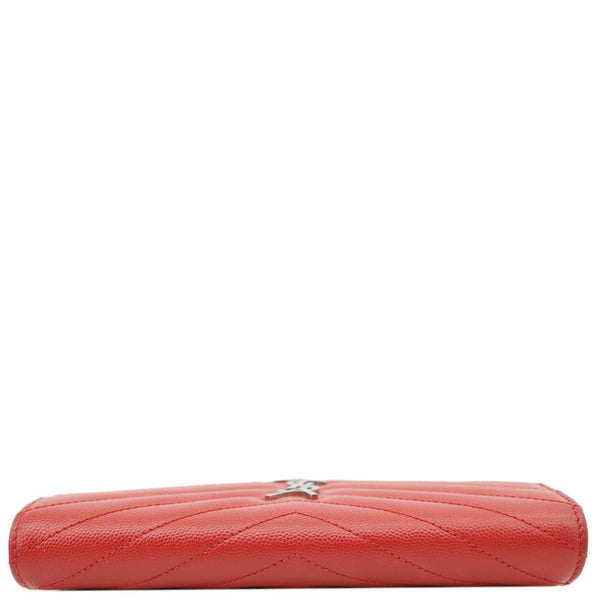 YVES SAINT LAURENT Envelope Cassandre Leather Chain Crossbody Bag Red