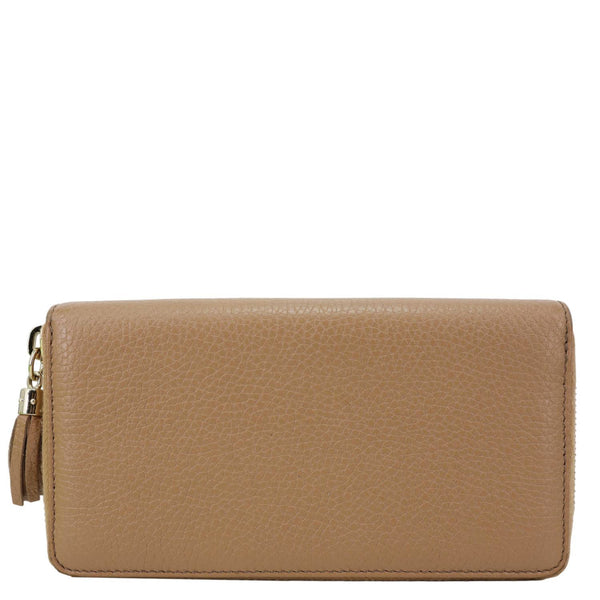 GUCCI Soho Zip Around Pebbled Calfskin Leather Wallet Nude 598187