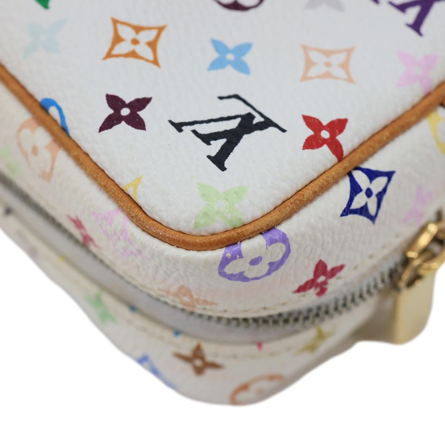 LOUIS VUITTON Wapity Monogram Multicolor Canvas Pouch White