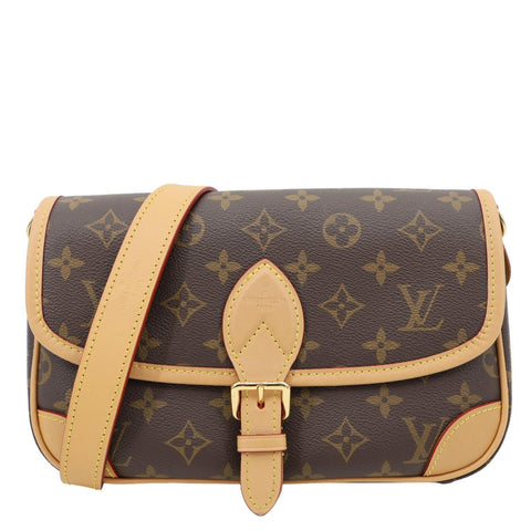 LOUIS VUITTON Diane Monogram Canvas Shoulder Bag Brown