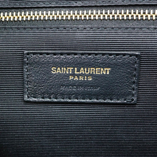 YVES SAINT LAURENT Envelope Flap Chevron Grain De Poudre Chain Shoulder Bag Black