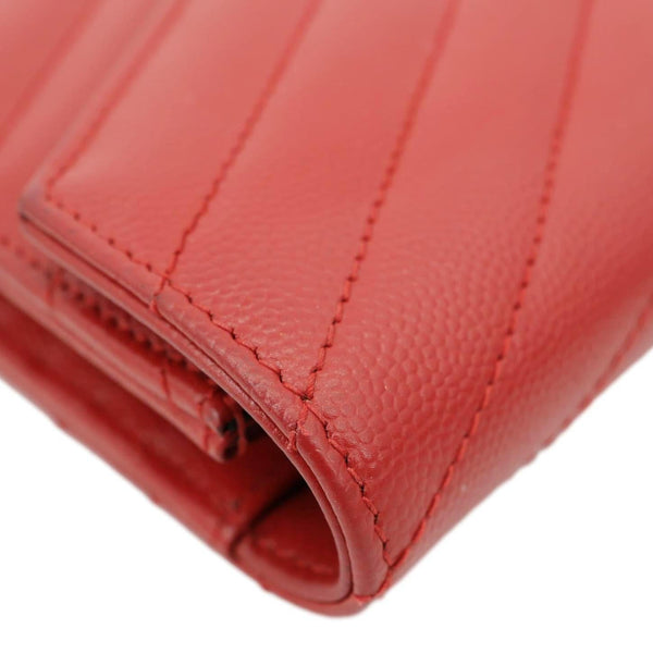 YVES SAINT LAURENT Envelope Cassandre Leather Chain Crossbody Bag Red