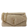 YVES SAINT LAURENT Calypso Suede Crossbody Bag Tan