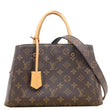 LOUIS VUITTON Montaigne BB Monogram Canvas Shoulder Bag Brown