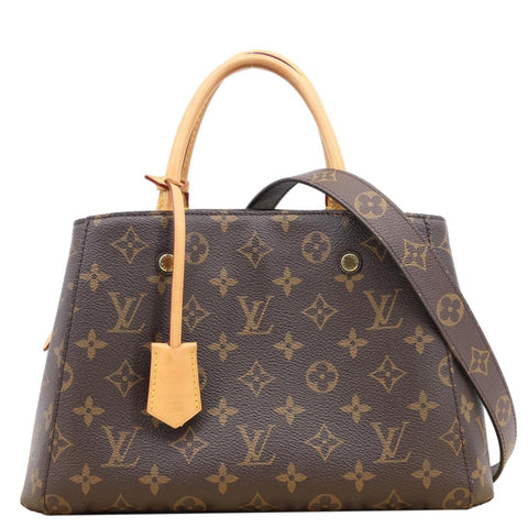 LOUIS VUITTON Montaigne BB Monogram Canvas Shoulder Bag Brown