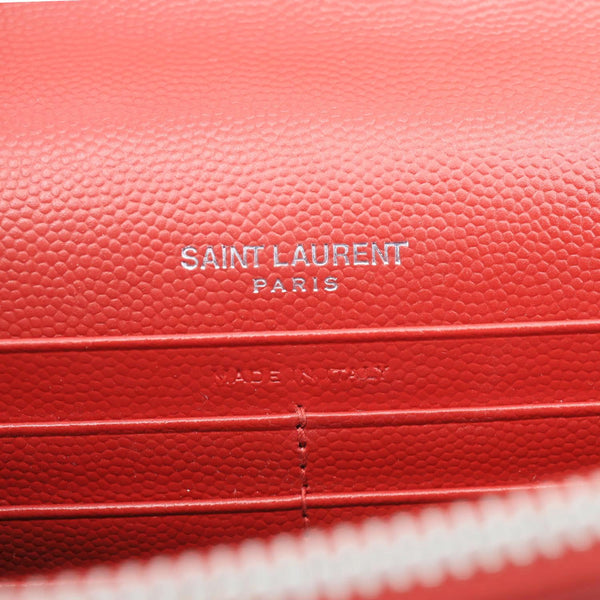 YVES SAINT LAURENT Envelope Cassandre Leather Chain Crossbody Bag Red