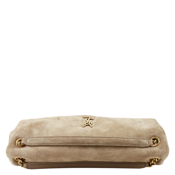YVES SAINT LAURENT Calypso Suede Crossbody Bag Tan