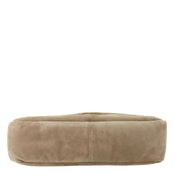 YVES SAINT LAURENT Calypso Suede Crossbody Bag Tan