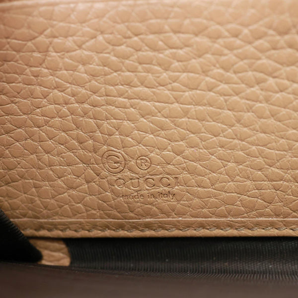 GUCCI Soho Zip Around Pebbled Calfskin Leather Wallet Nude 598187