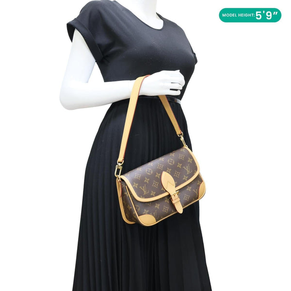LOUIS VUITTON Diane Monogram Canvas Shoulder Bag Brown