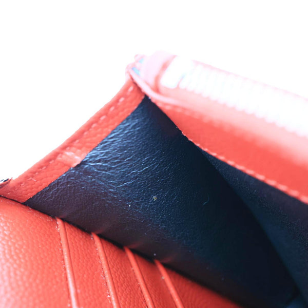 YVES SAINT LAURENT Envelope Cassandre Leather Chain Crossbody Bag Red