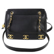 CHANEL Triple CC Lambskin Caviar Leather Shoulder Bag Black