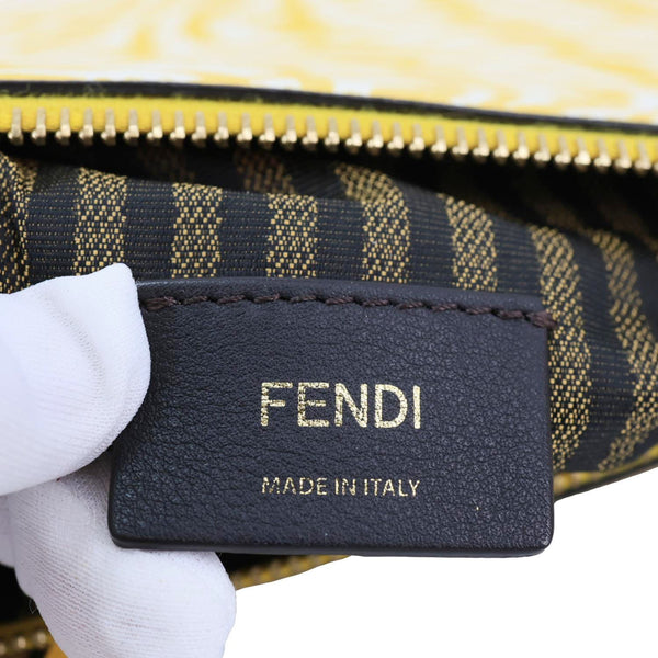 FENDI FF Vertigo Coated Canvas Shoulder Bag Yellow