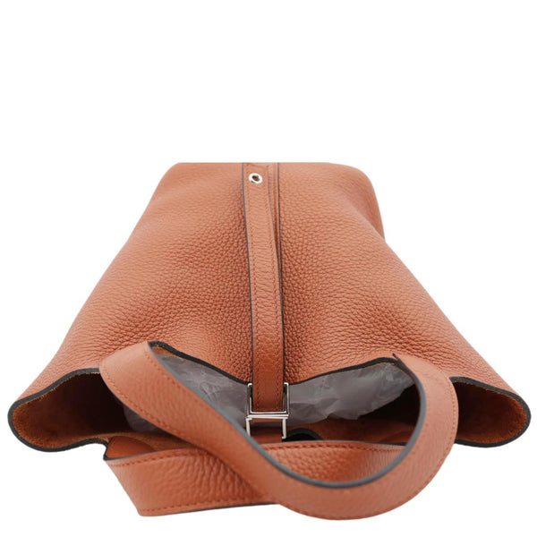 HERMES Picotin Lock 18 Taurillon Clemence Leather Hobo Bag Orange Apricot
