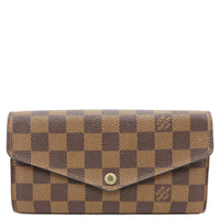 LOUIS VUITTON Sarah Damier Ebene Wallet Brown