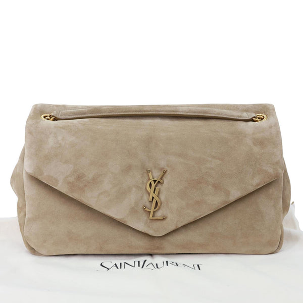 YVES SAINT LAURENT Calypso Suede Crossbody Bag Tan