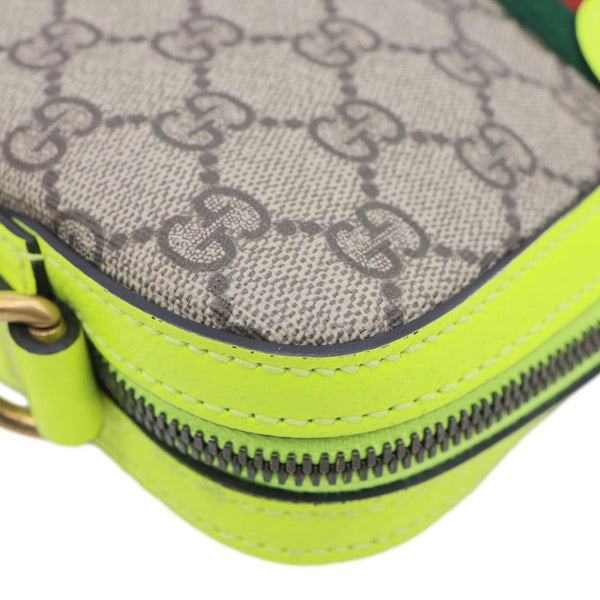GUCCI Ophidia Small Web GG Supreme Canvas Wristlet Shoulder Bag Beige 699439